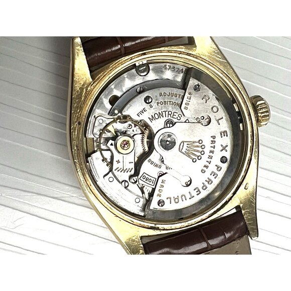 Rolex Men's Watch 6502 1950's Vintage Swiss Automatic 18k Gold Waffle Dial 34mm - Picture 6 of 16